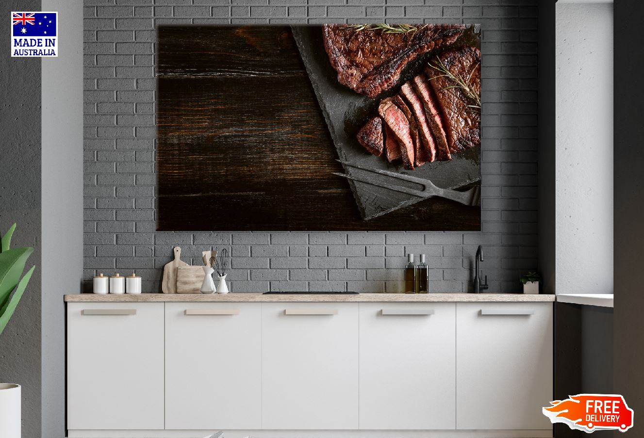 Steak Meat Closeup Photograph Print 100% Australian Made