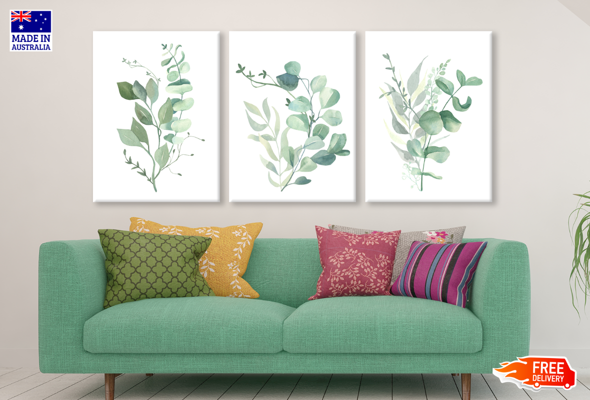 3 Set of Leaves Painting High Quality print 100% Australian made wall Canvas ready to hang