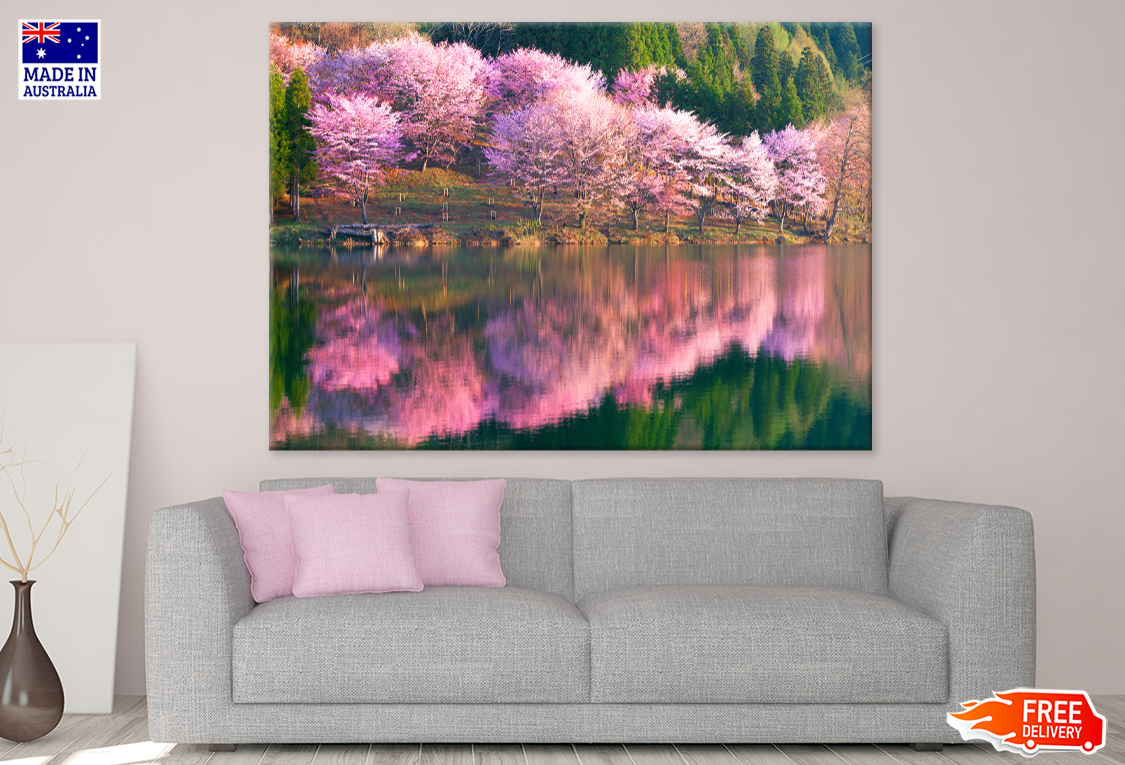 Blossom Flower Trees & River View Photograph Print 100% Australian Made