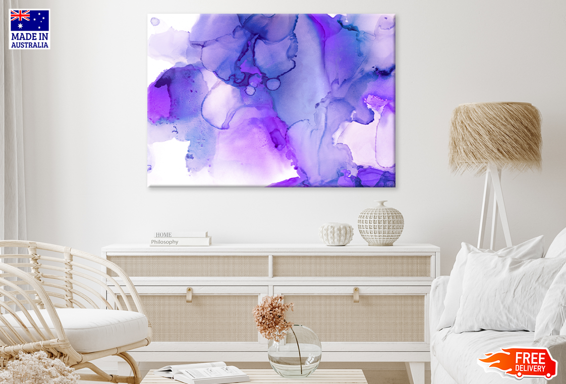 Purple & White Abstract Design Print 100% Australian Made