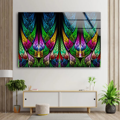 Colorful Abstract Fractal Design Acrylic Glass Print Tempered Glass Wall Art 100% Made in Australia Ready to Hang