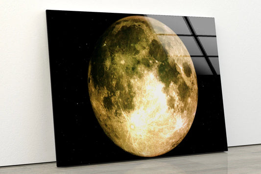 Moon Closeup Photograph Acrylic Glass Print Tempered Glass Wall Art 100% Made in Australia Ready to Hang