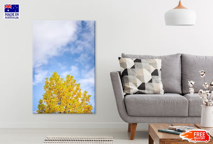 Yellow Autumn Tree Blue Sky View Photograph Australia Print 100% Australian Made