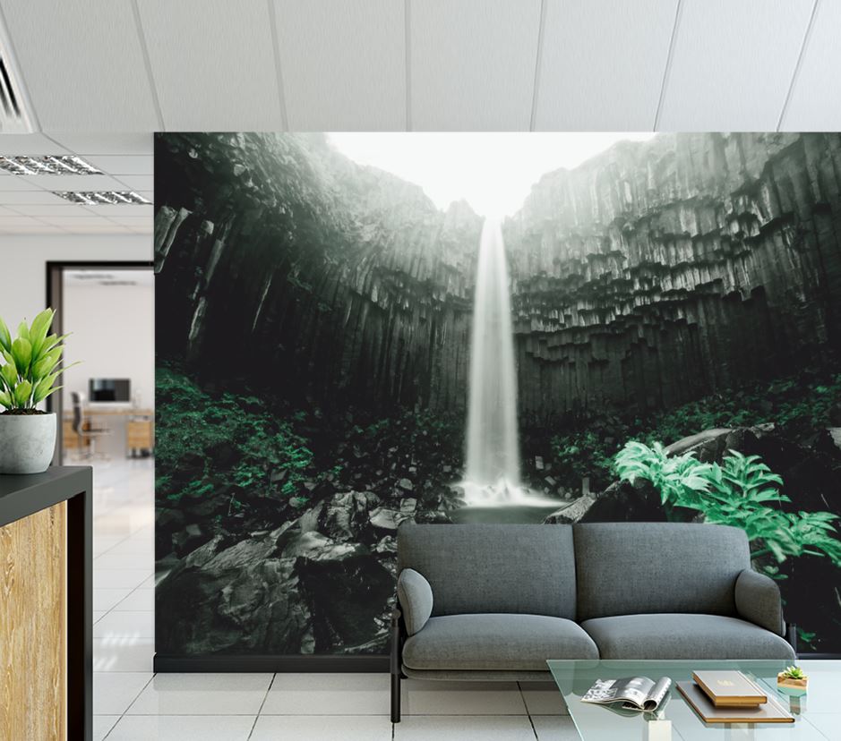 Wallpaper Murals Peel and Stick Removable Stunning Waterfall & Misty Forest High Quality