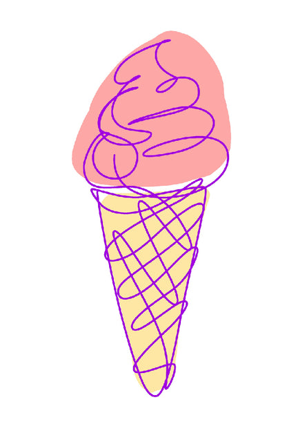 Sweet Ice Cream Line Art Design Print 100% Australian Made