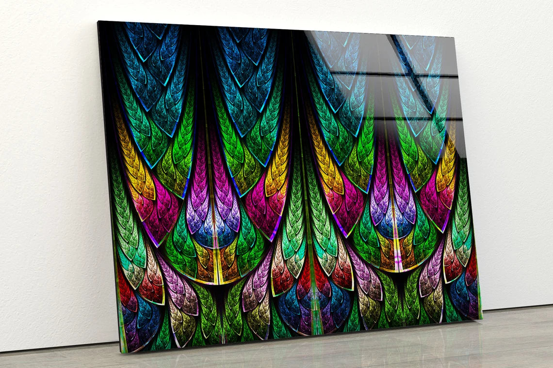 Colorful Abstract Fractal Design Acrylic Glass Print Tempered Glass Wall Art 100% Made in Australia Ready to Hang