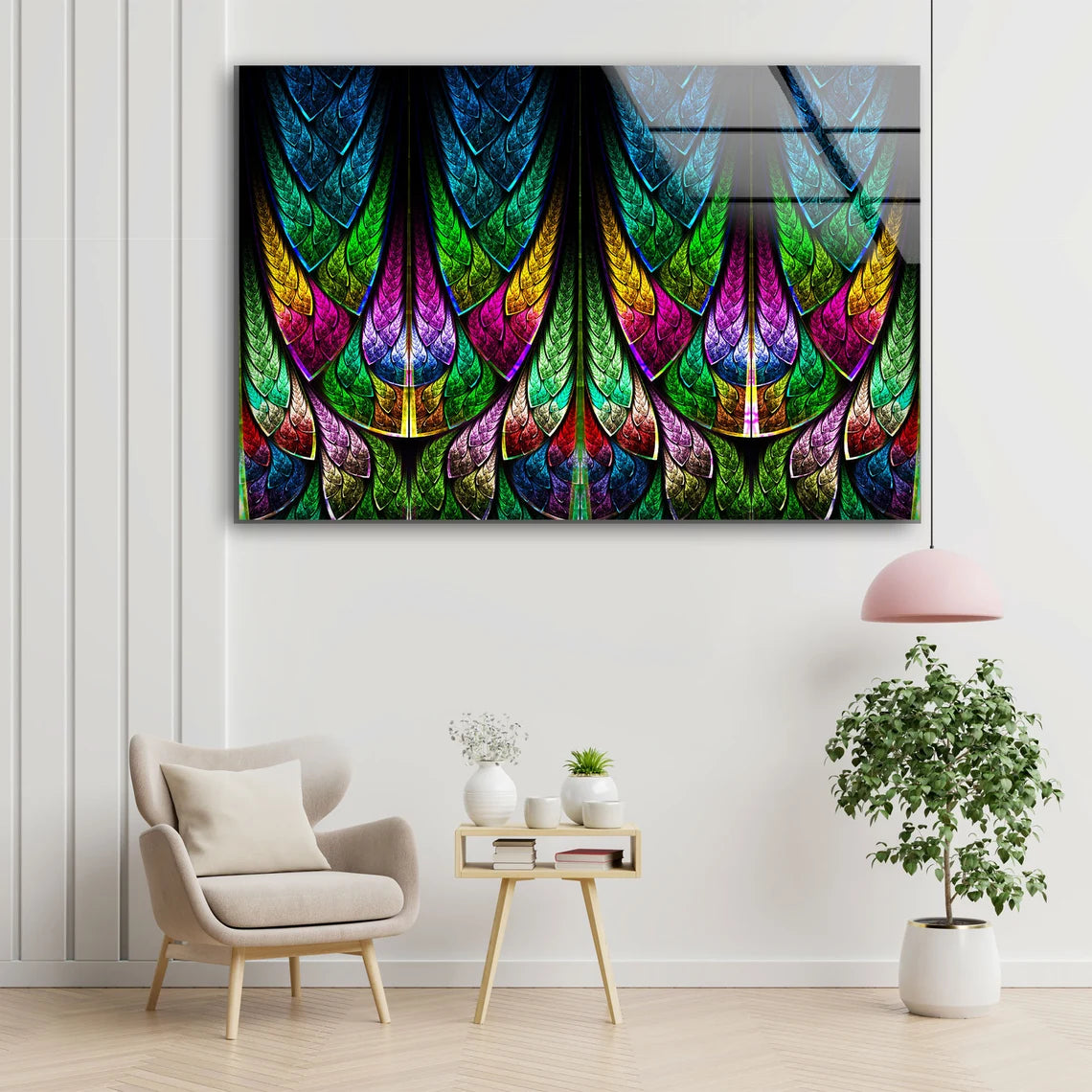 Colorful Abstract Fractal Design Acrylic Glass Print Tempered Glass Wall Art 100% Made in Australia Ready to Hang