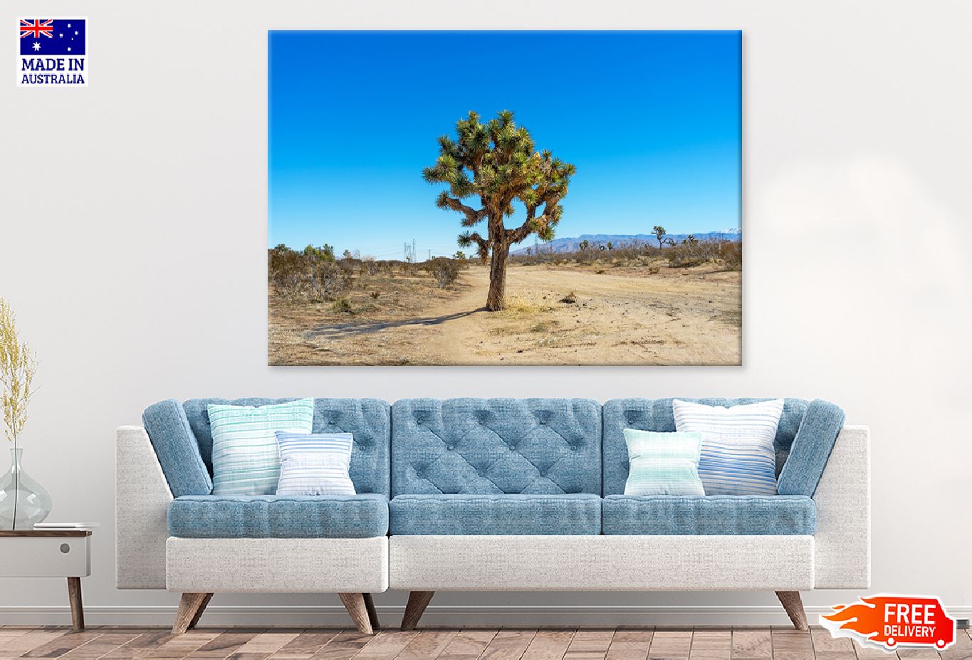 Joshua Tree on Mojave Desert View Photograph Print 100% Australian Made