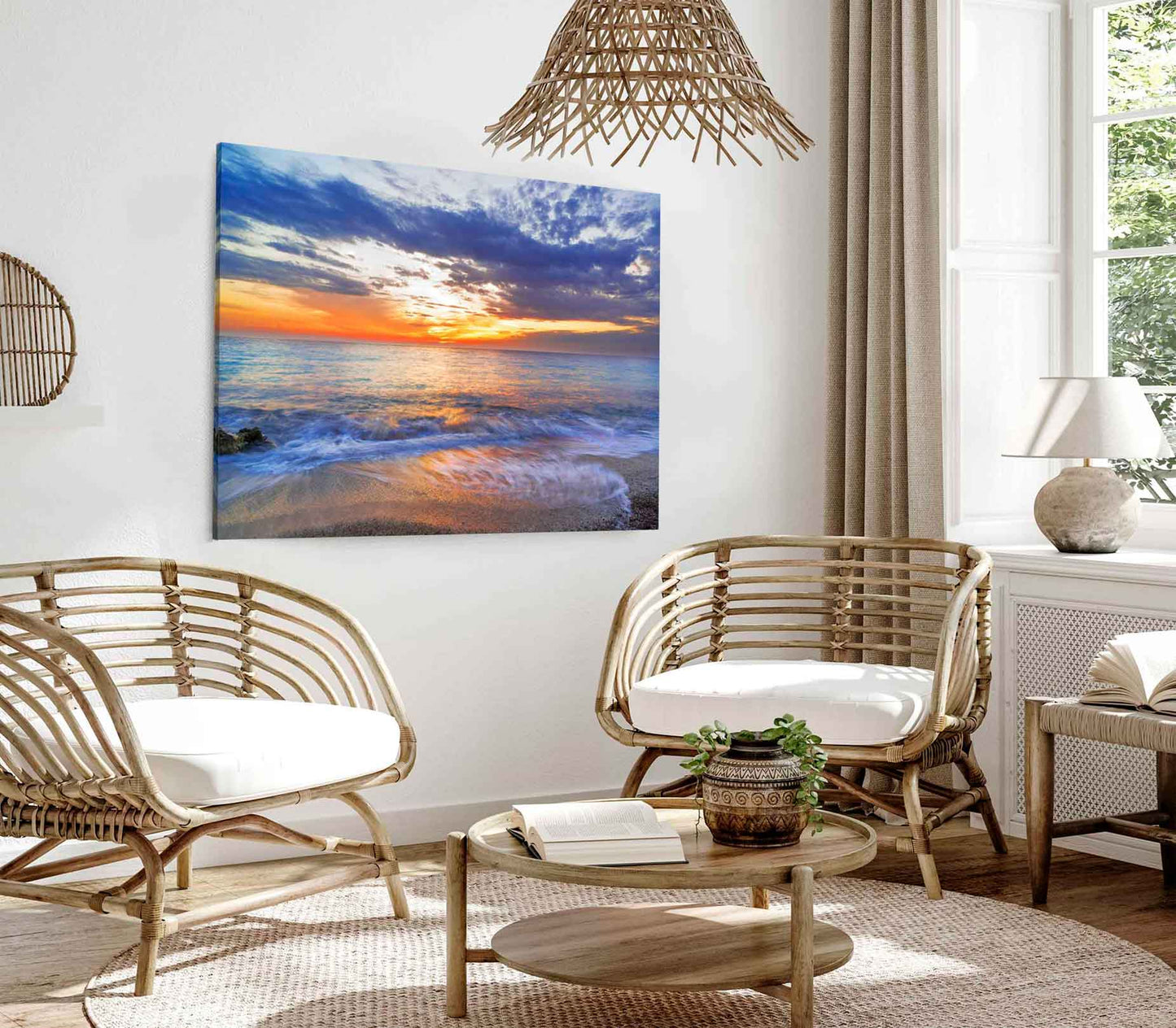 Bella Home Sunset Sky With Sea View Print Canvas Ready to hang