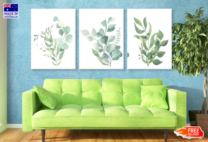 3 Set of Leaves Painting High Quality print 100% Australian made wall Canvas ready to hang