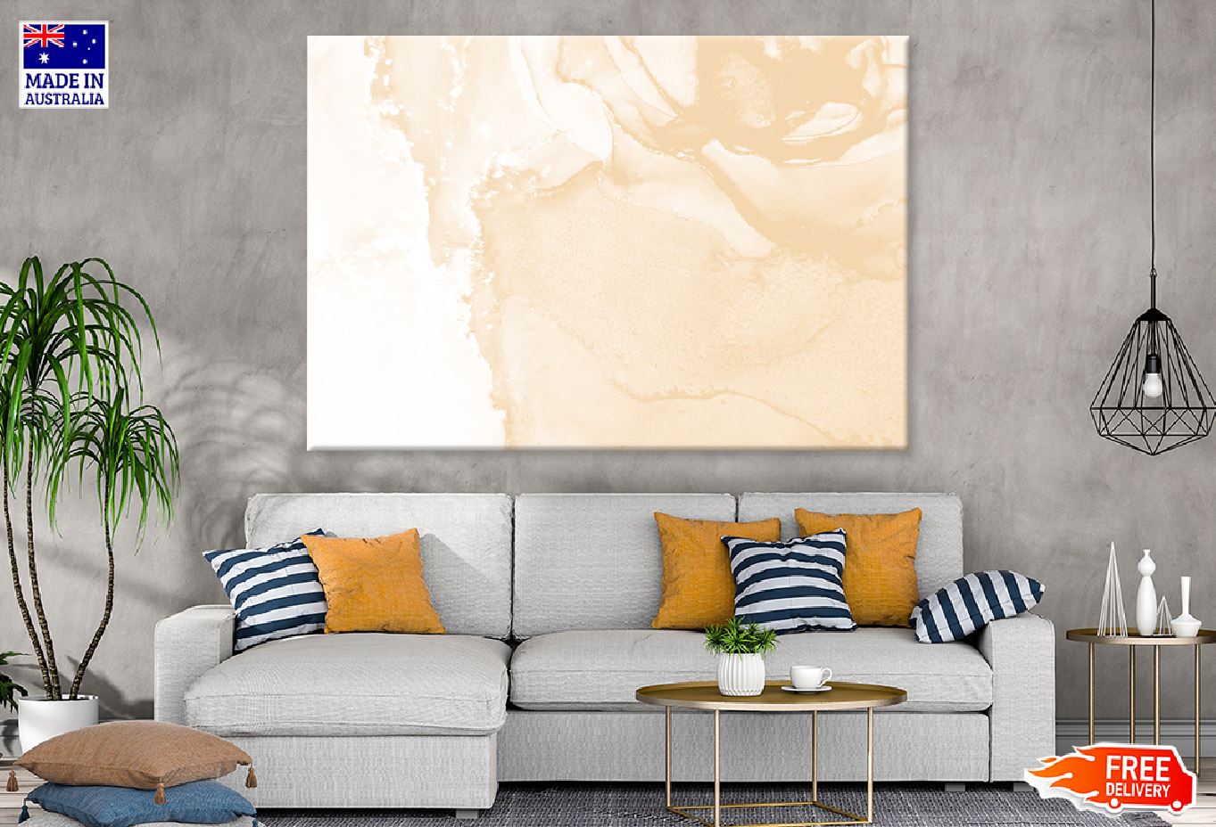 Champagne Color Abstract Design Print 100% Australian Made
