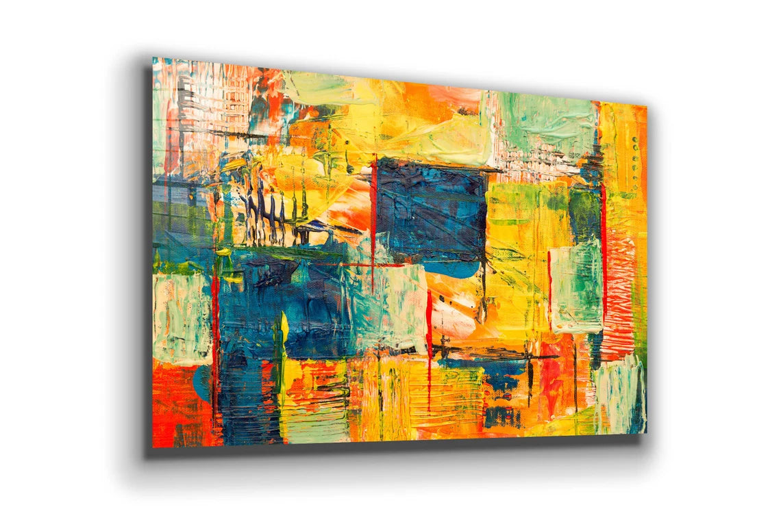 Colorful Abstract Art Print Tempered Glass Wall Art 100% Made in Australia Ready to Hang