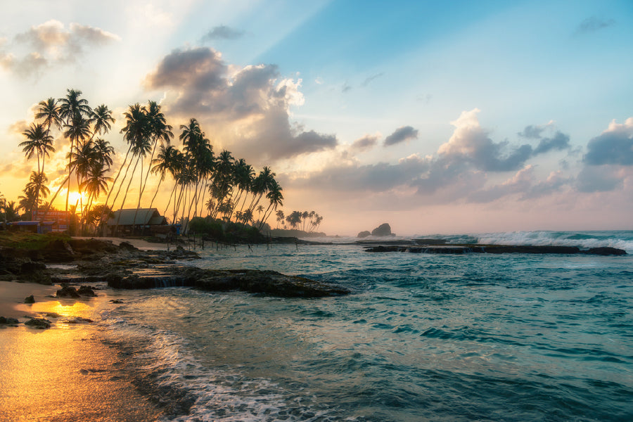 Bella Home Koggala Beach at Sunset View Print Canvas Ready to hang