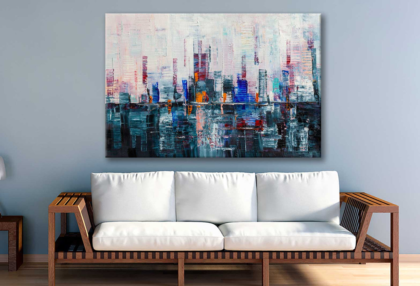 Bella Home Modern Abstract City Painting Print Canvas Ready to hang