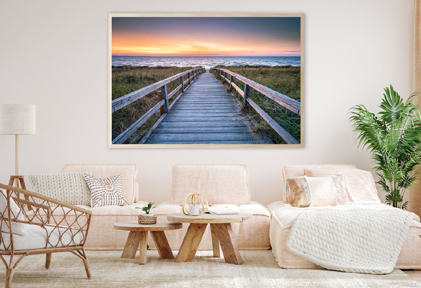 Wooden Bridge to Beach North Sea Photograph Home Decor Premium Quality Poster Print Choose Your Sizes