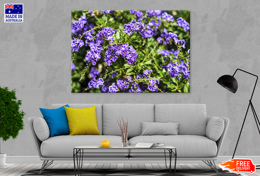 Purple Flowers Nature Plant View Print 100% Australian Made