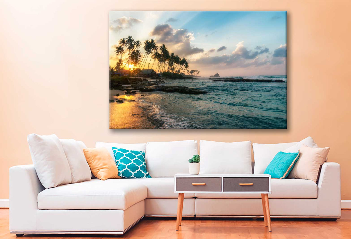 Bella Home Koggala Beach at Sunset View Print Canvas Ready to hang