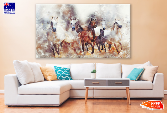 Horses Running Painting Print 100% Australian Made