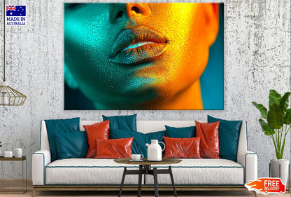 Woman with Metallic Shine Makeup Photograph Print 100% Australian Made