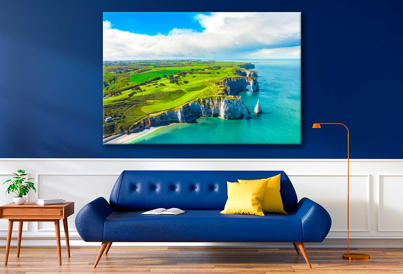 Bella Home Cliffs Etretat Sea Coastal France Print Canvas Ready to hang