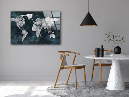 World Map Design Acrylic Glass Print Tempered Glass Wall Art 100% Made in Australia Ready to Hang