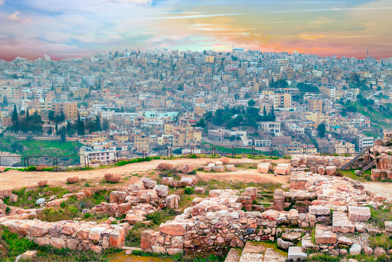 Bella Home Aerial View of Amman City Print Canvas Ready to hang