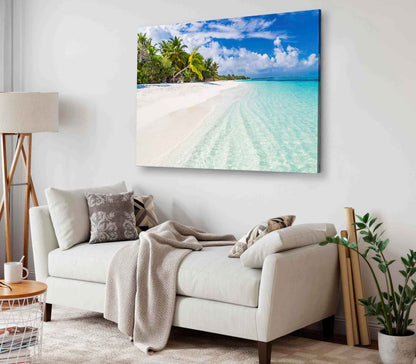 Bella Home Maldives Beach & Clear Water Print Canvas Ready to hang