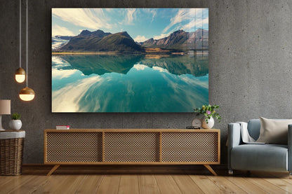 Mountain Lake Scenery Print Tempered Glass Wall Art 100% Made in Australia Ready to Hang