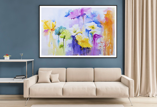 Colorful Flowers Watercolor Art Home Decor Premium Quality Poster Print Choose Your Sizes