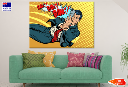 Businessman Takes Pictures on a Smartphone Illustration Print 100% Australian Made