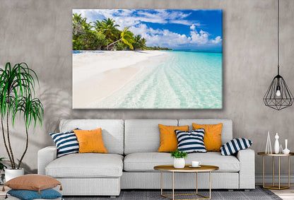 Bella Home Maldives Beach & Clear Water Print Canvas Ready to hang