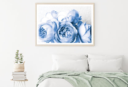 Blue Peony Flowers Closeup View Photograph Home Decor Premium Quality Poster Print Choose Your Sizes