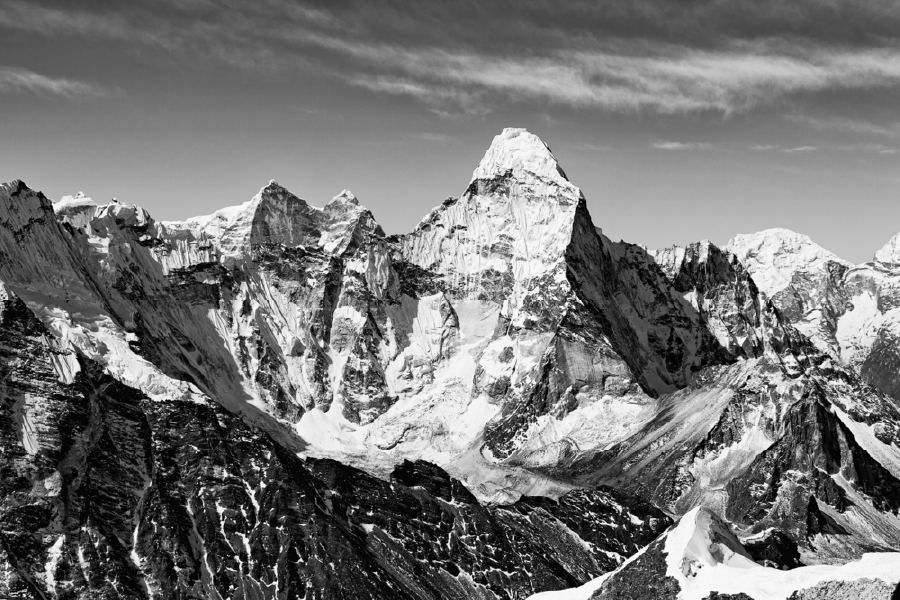 B&W Rock Mountaon & Sky View Photograph Print 100% Australian Made