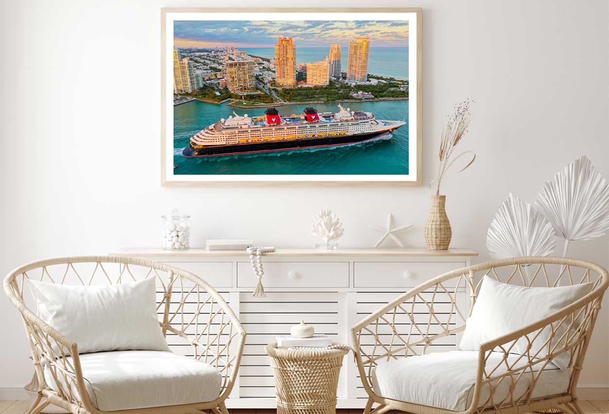 Disney Magic Ship Miami City View Photograph Home Decor Premium Quality Poster Print Choose Your Sizes