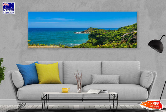 Panoramic Canvas Jungle Beach View Photograph High Quality 100% Australian Made Wall Canvas Print Ready to Hang