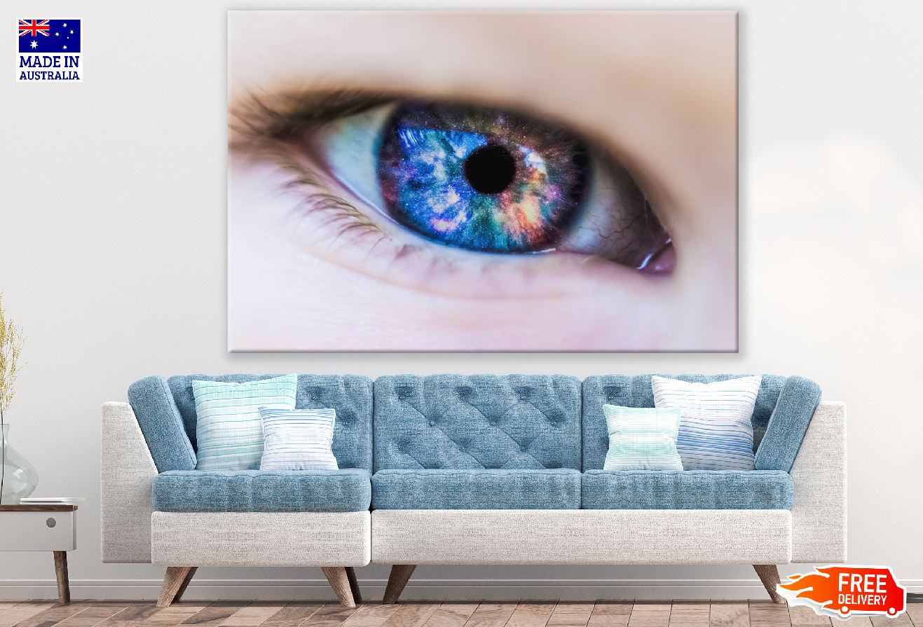 Blue Colofrul Eye Closeup Photograph Print 100% Australian Made