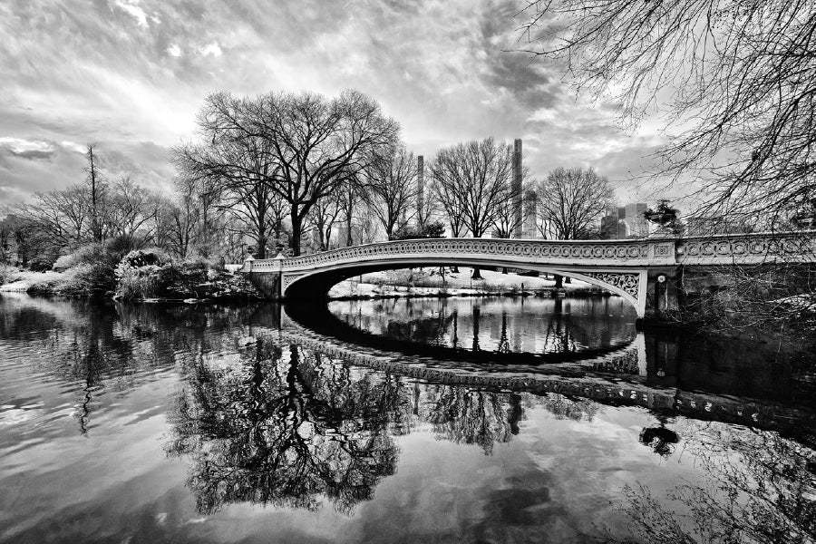 Bow Bridge Central Park B&W View Print 100% Australian Made