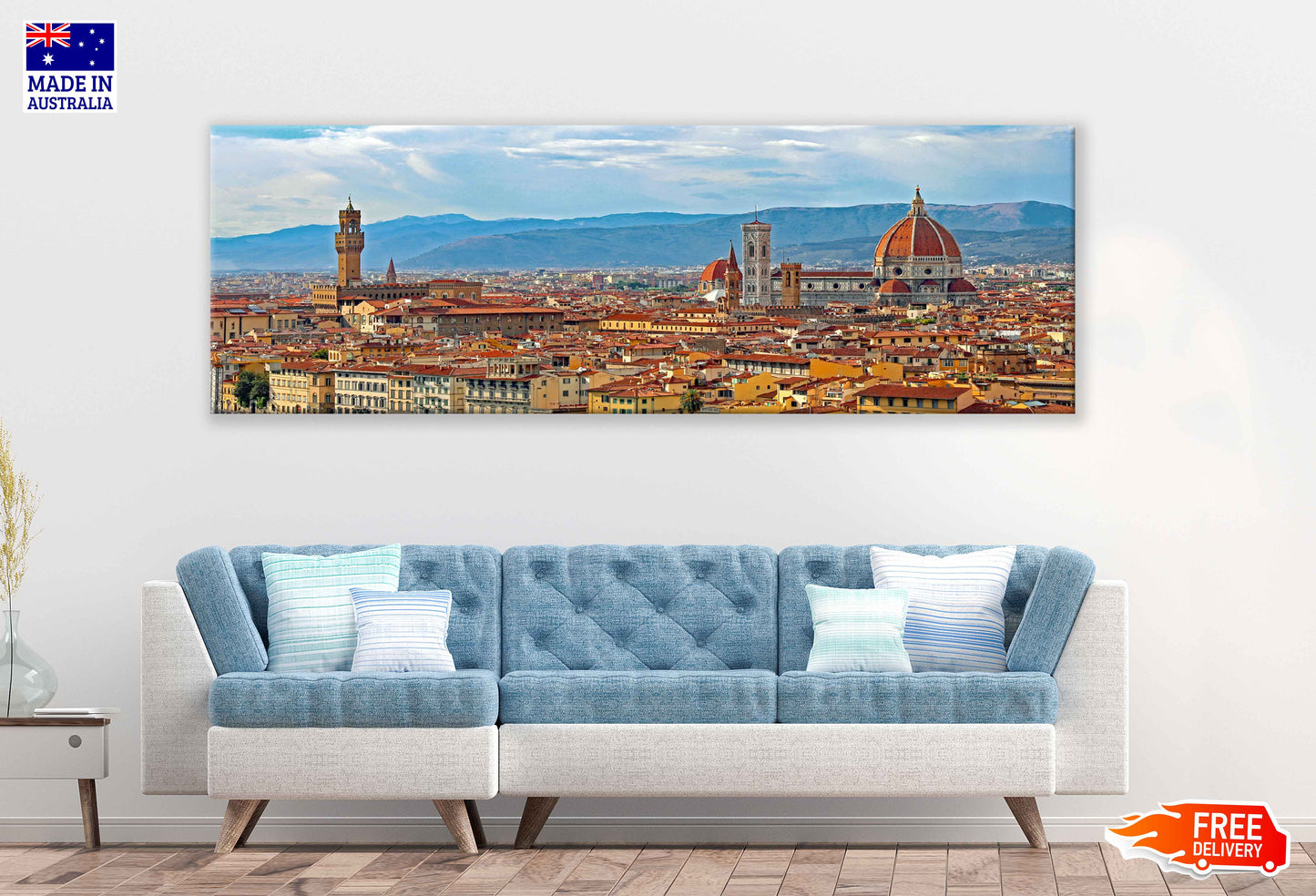 Panoramic Canvas Florence View Photograph Italy High Quality 100% Australian Made Wall Canvas Print Ready to Hang