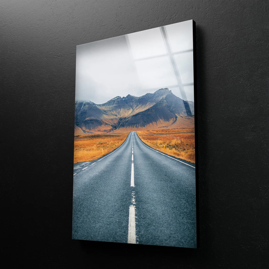 Road & Mountain Scenery Photograph Acrylic Glass Print Tempered Glass Wall Art 100% Made in Australia Ready to Hang