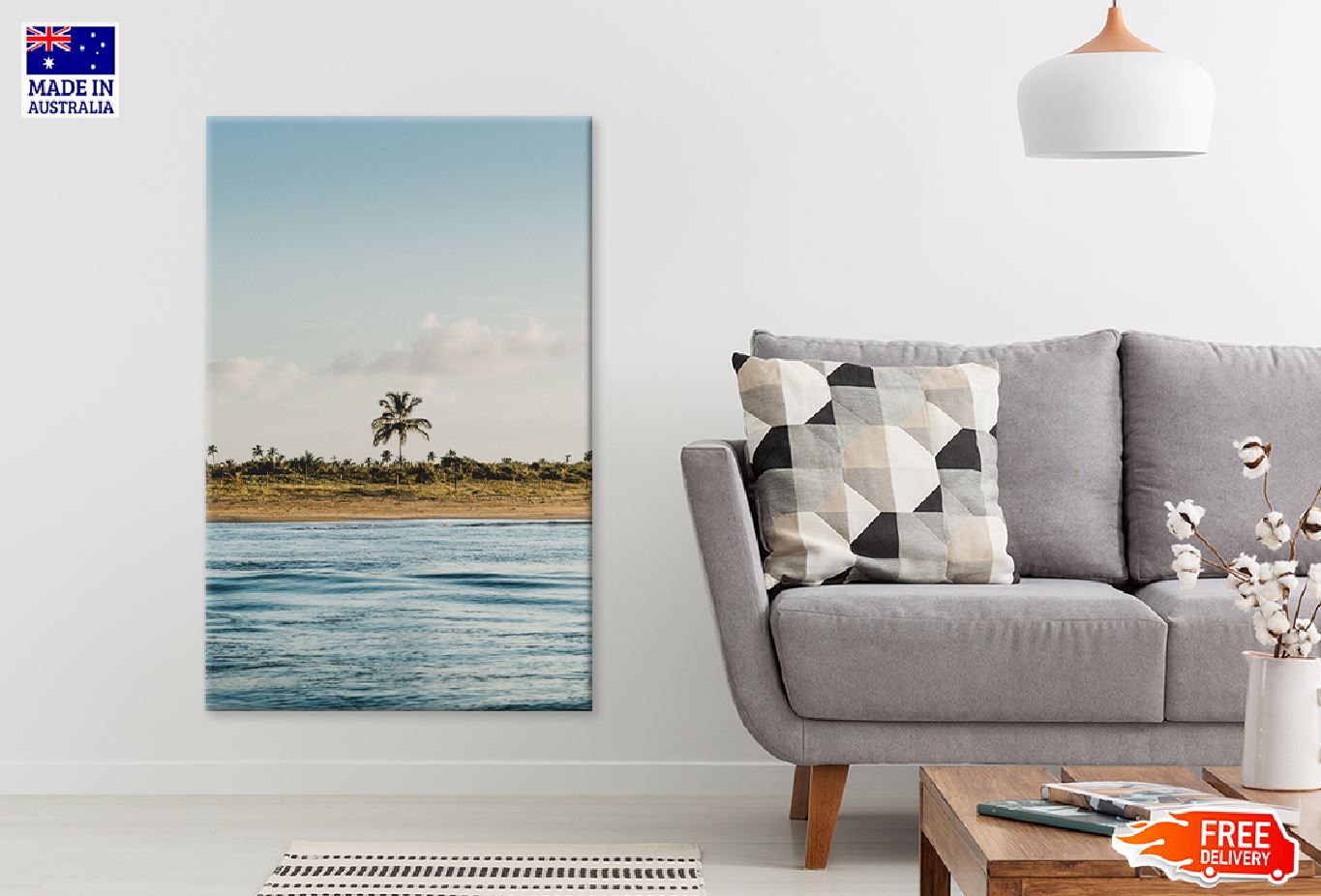 Palm Trees with Clouds Beach View Photograph Print 100% Australian Made