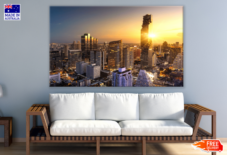 Aerial View Of Bangkok Print 100% Australian Made