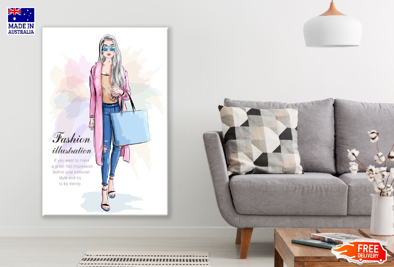 Fashion Girl with Captions Illustration Print 100% Australian Made