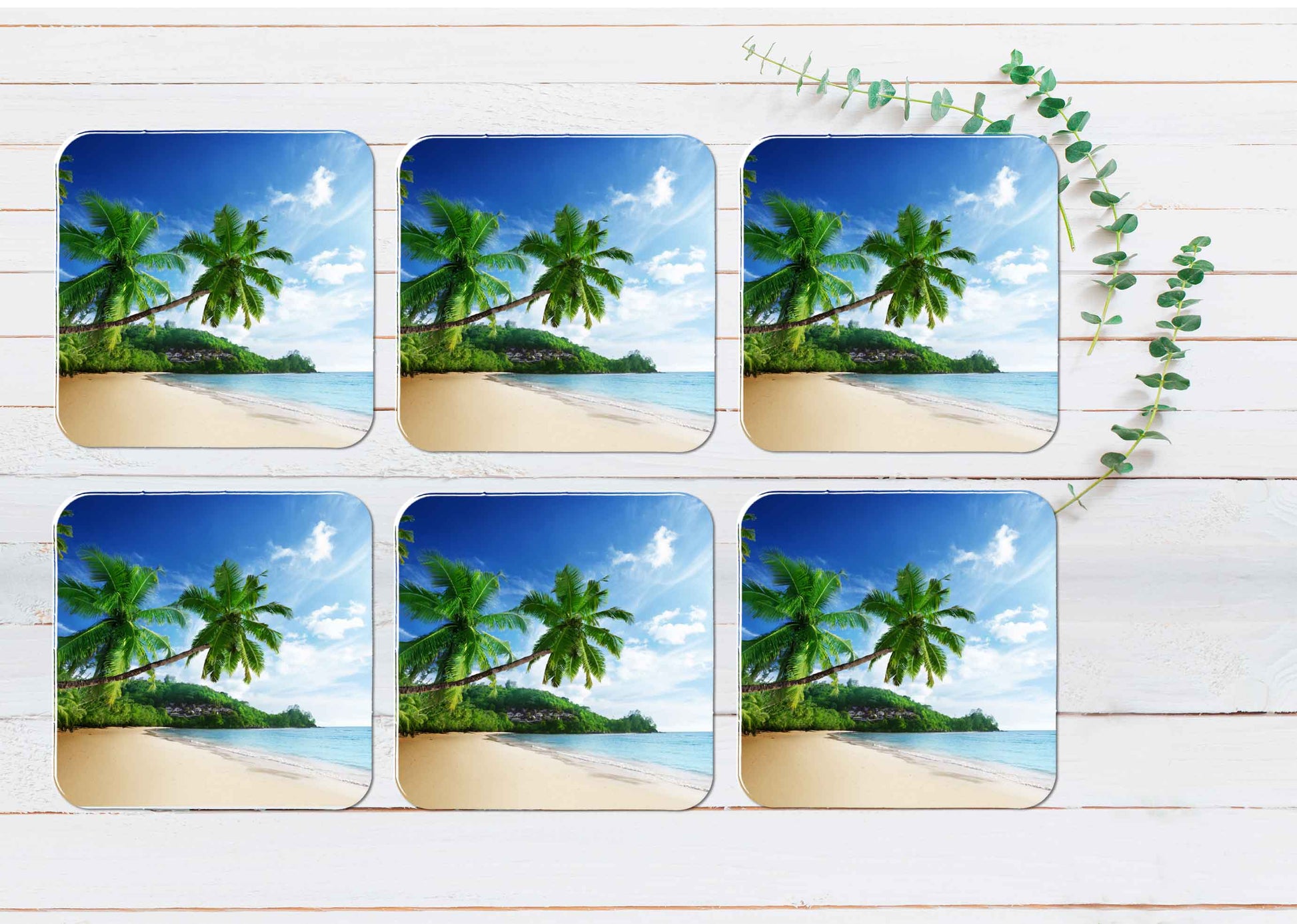 Sunset On Mahe Island, Seychelles Coasters Wood & Rubber - Set of 6 Coasters