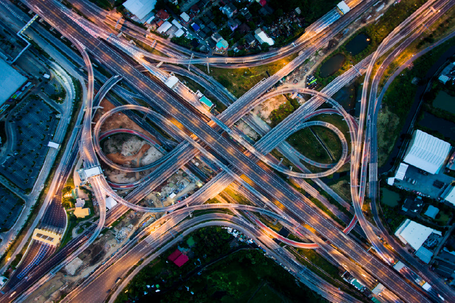 Highway Junction Bangna Aerial View Photograph Print 100% Australian Made