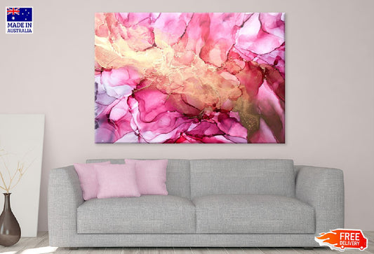 Pink & Gold Abstract Painting Art Print 100% Australian Made