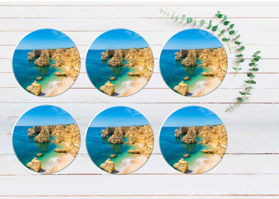 12 Apostle Cliffs & Beach Australia Coasters Wood & Rubber - Set of 6 Coasters
