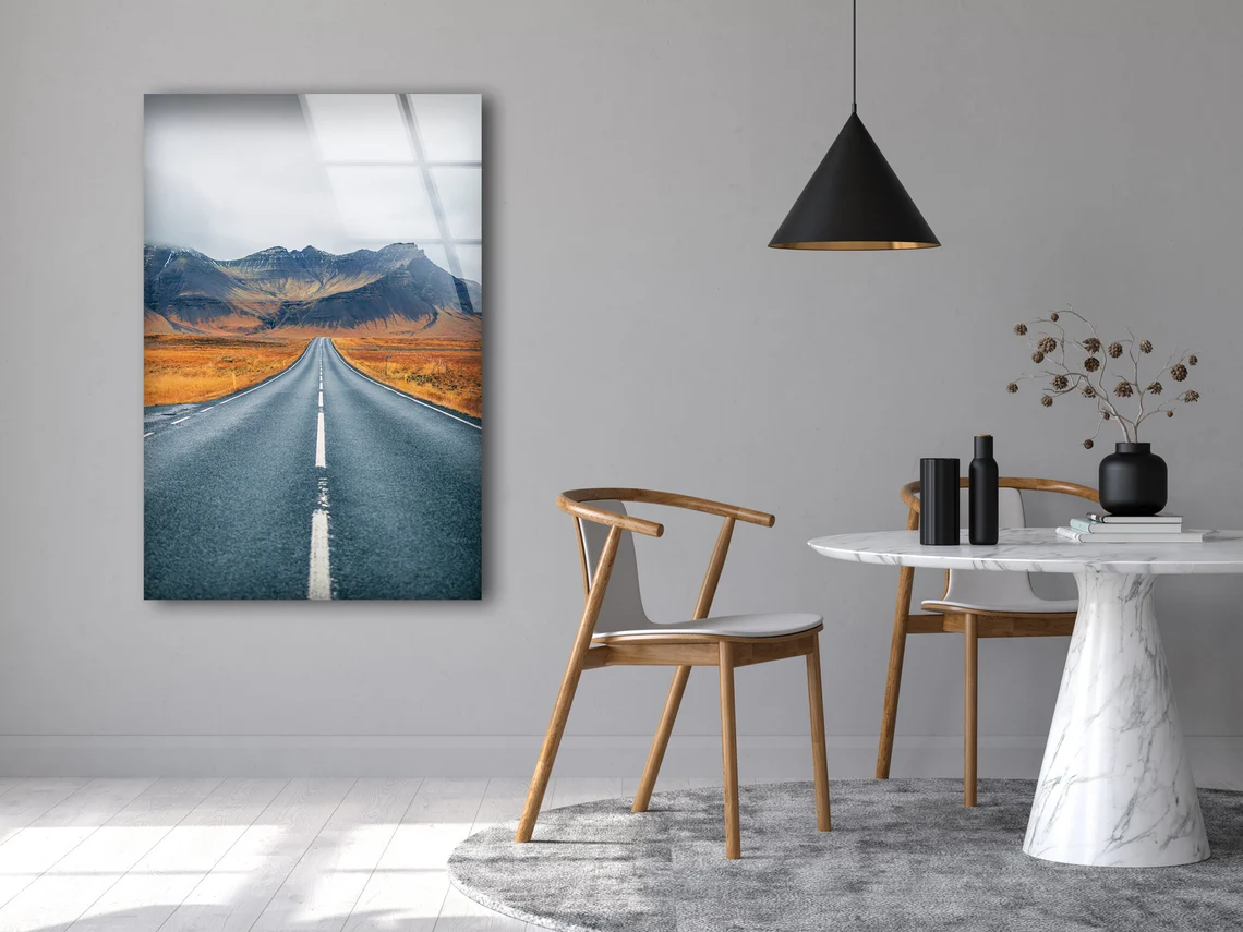 Road & Mountain Scenery Photograph Acrylic Glass Print Tempered Glass Wall Art 100% Made in Australia Ready to Hang