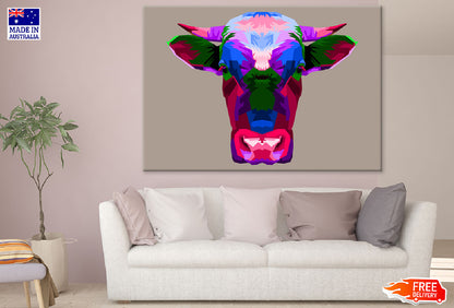 Colorful Cow Head Abstract Design Print 100% Australian Made