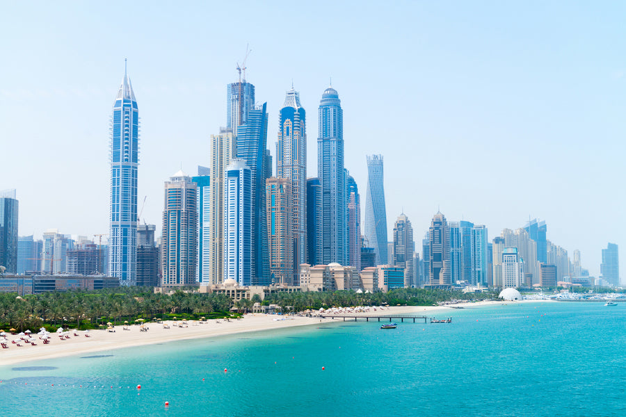 Dubai Cityscape with Jumeirah Sea Photograph Print 100% Australian Made