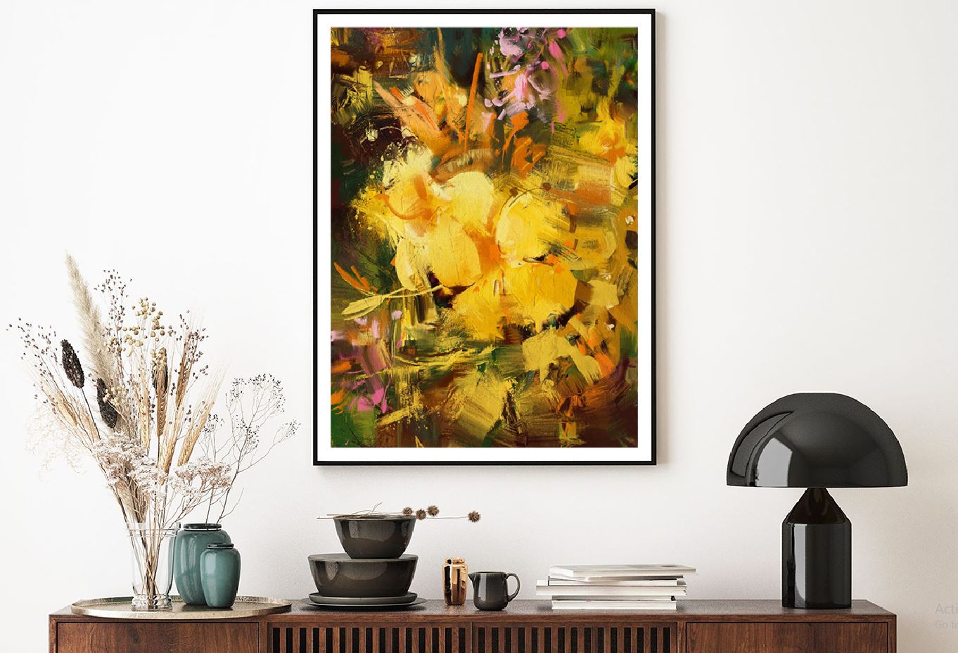 Gold & Yellow Fluid Abstract Design Home Decor Premium Quality Poster Print Choose Your Sizes